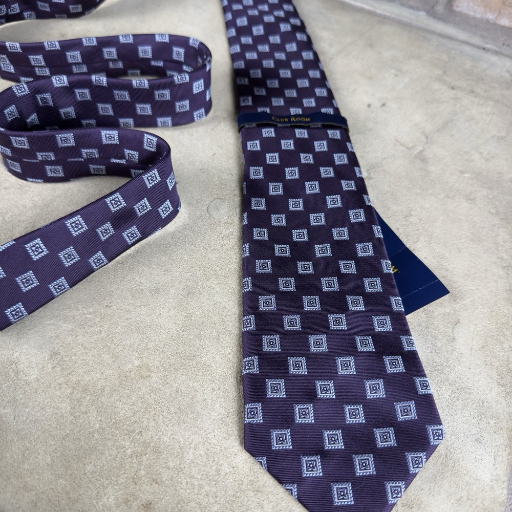 NET Macys Club Room Purple Geometric‎ Tie